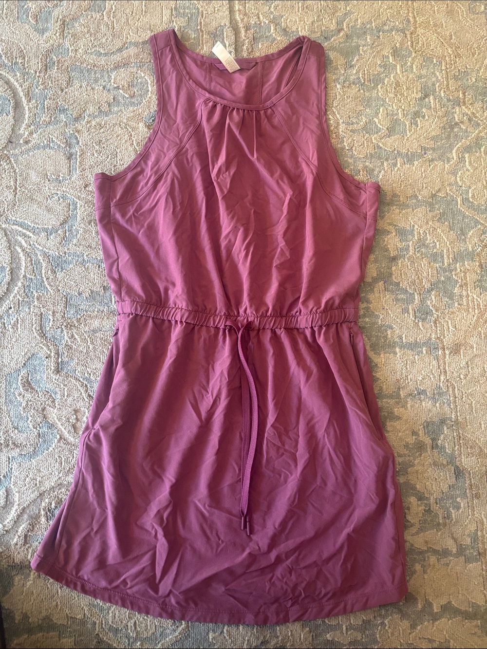 Zella Sleeveless Drawstring Mini Dress - Plum